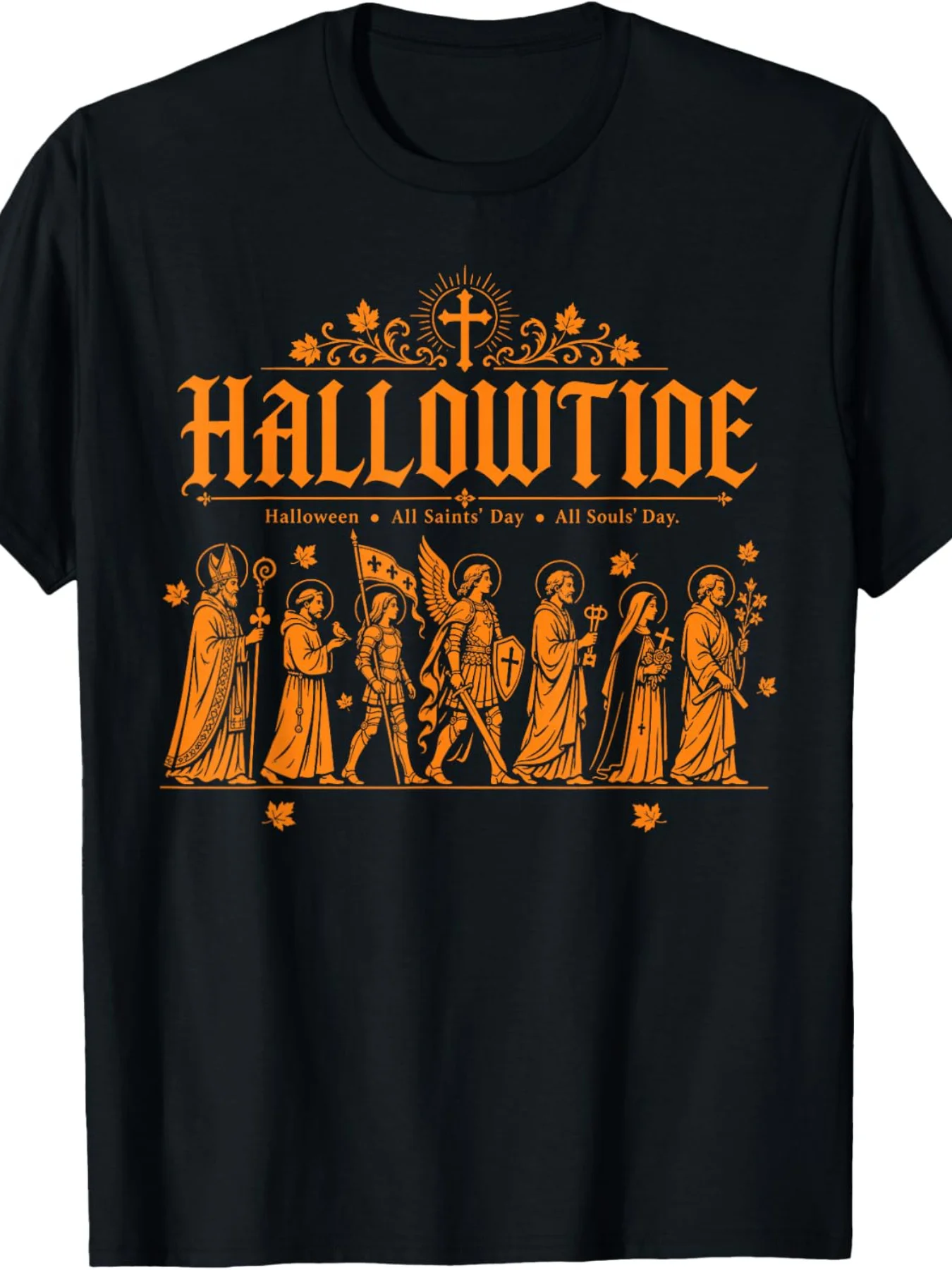 Catholic Christian Hallowtide Triduum T-Shirt - All Souls' Day Mass Outfits, Round Neck Casual Religious Apparel Suitable for Fall Church Events & Year-Round Wear, Machine Washable Apparel