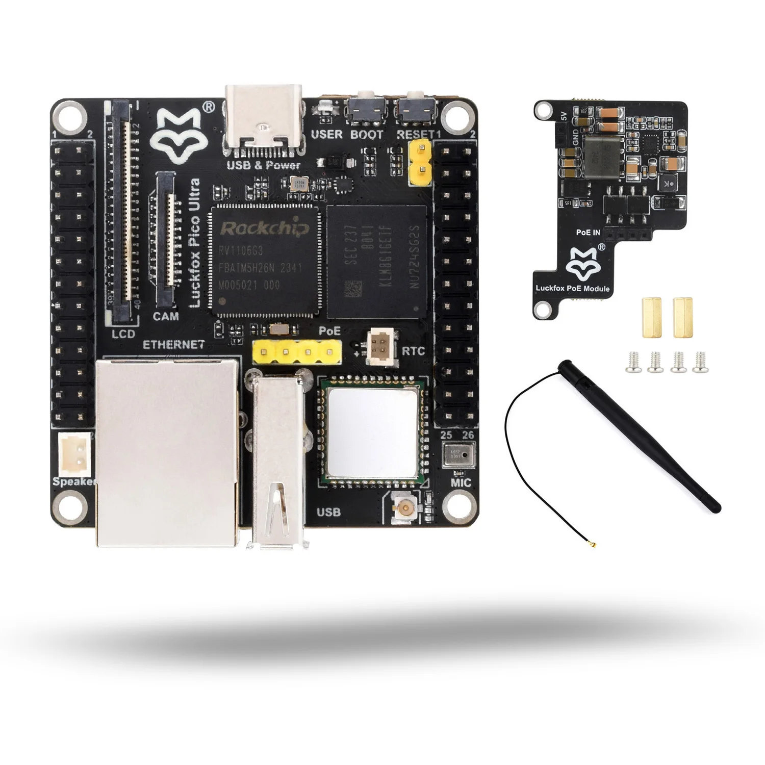 

Waveshare Luckfox Pico Ultra RV1106 Linux Micro Development Board, Integrates ARM Cortex-A7/RISC-V MCU/NPU/ISP Processors