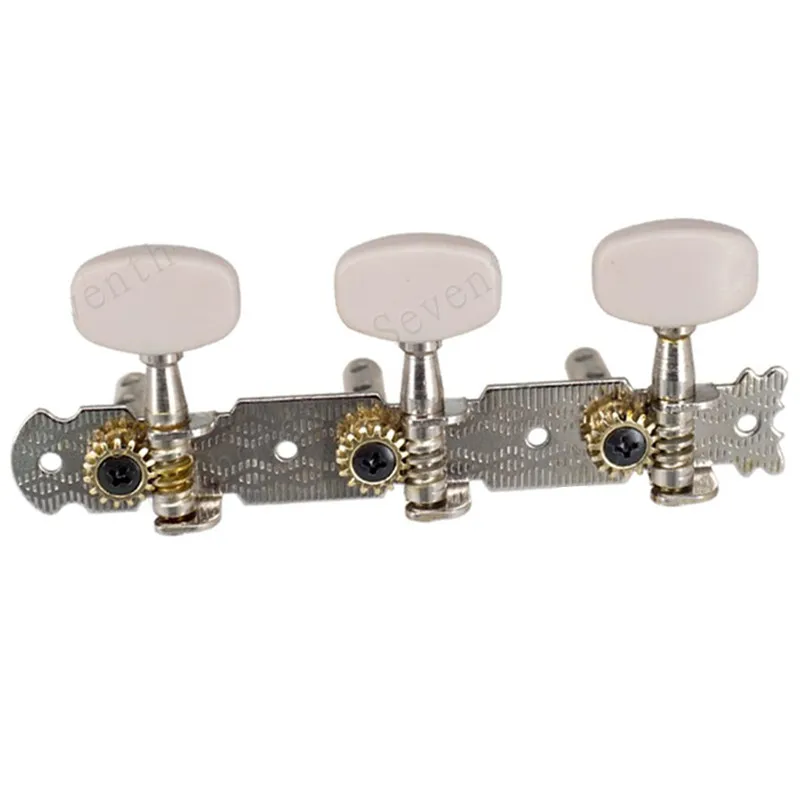 Ein Satz von 2 Stück Chrom Akustik Folk Klassische Gitarre Stimmwirbel Tasten Mechaniken Mechaniken Gitarrenzubehör Teile – Detail 2
