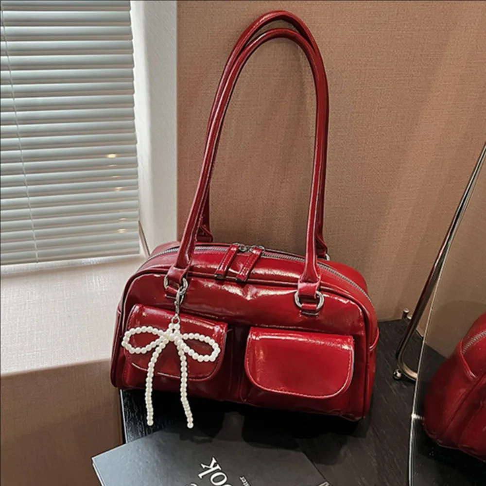 

Горячая распродажа: Элегантная кожаная сумка через плечо с бантом, однотонная, женская сумка-багет, простая и стильная, для повседневного использования, для женщин.