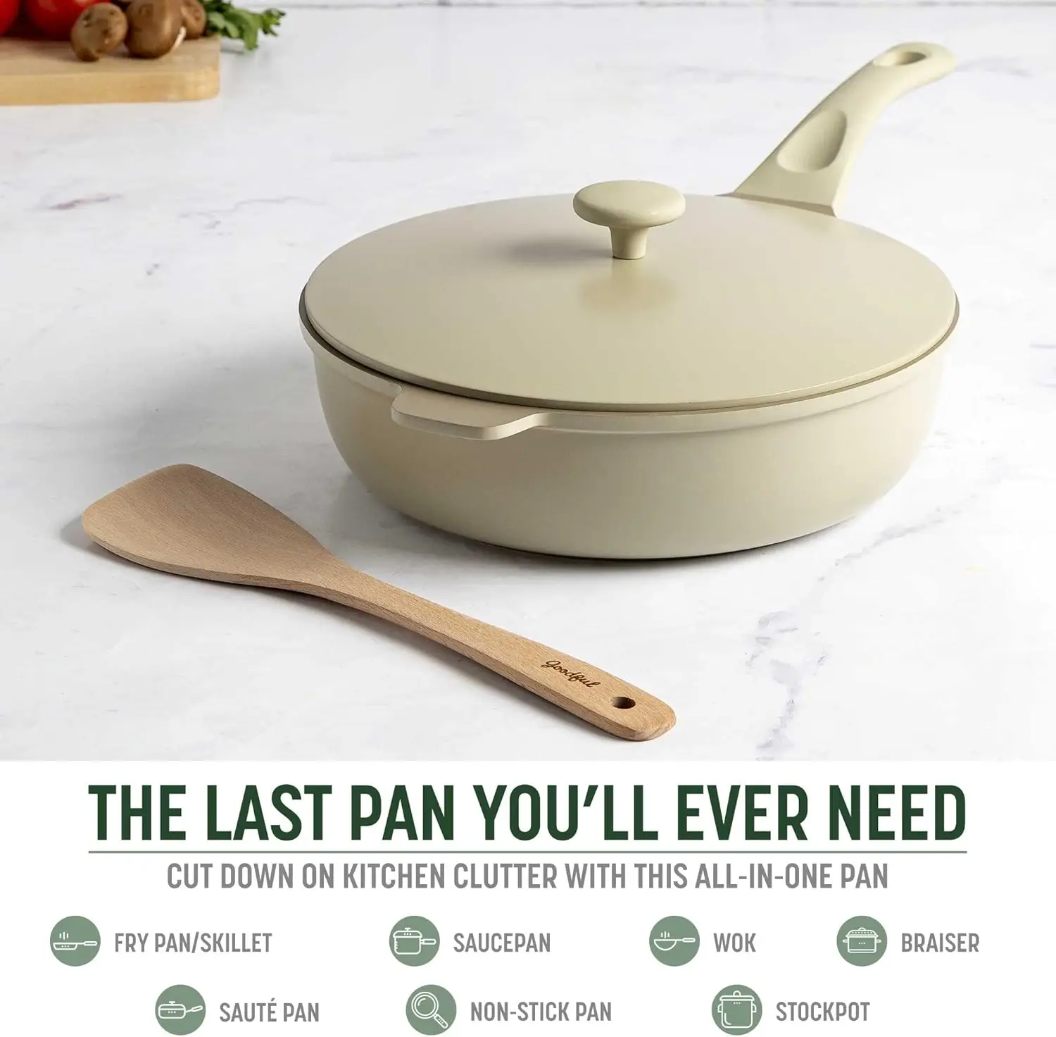 All-in-One Pan, Multilayer Nonstick, High-Performance Cast Construction, Multipurpose Design Replaces Multiple Pots and Pans