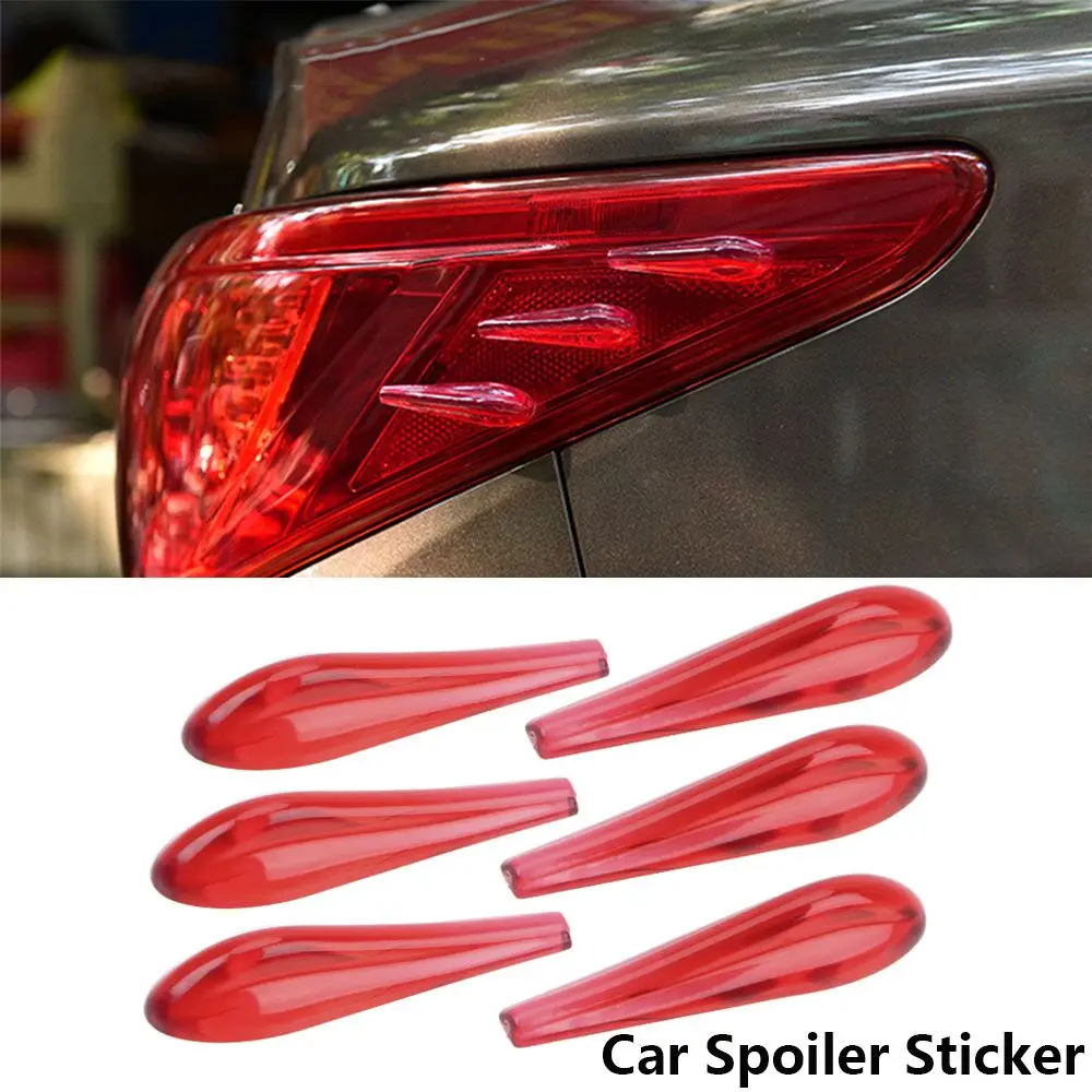 

6 Piece/Set Car Tail Light Sticker Airflow Sticker Anti Collision Car Acrylic Bumper Decor Strip Car-styling