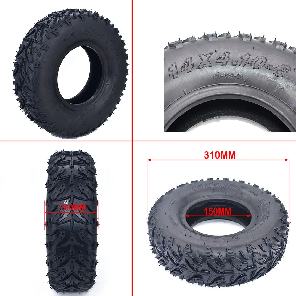 Front Tire 14 X 4.10-6 or Rear Tyre 14 X 5.00-6 for Mini ATV Quad 49CC 50CC