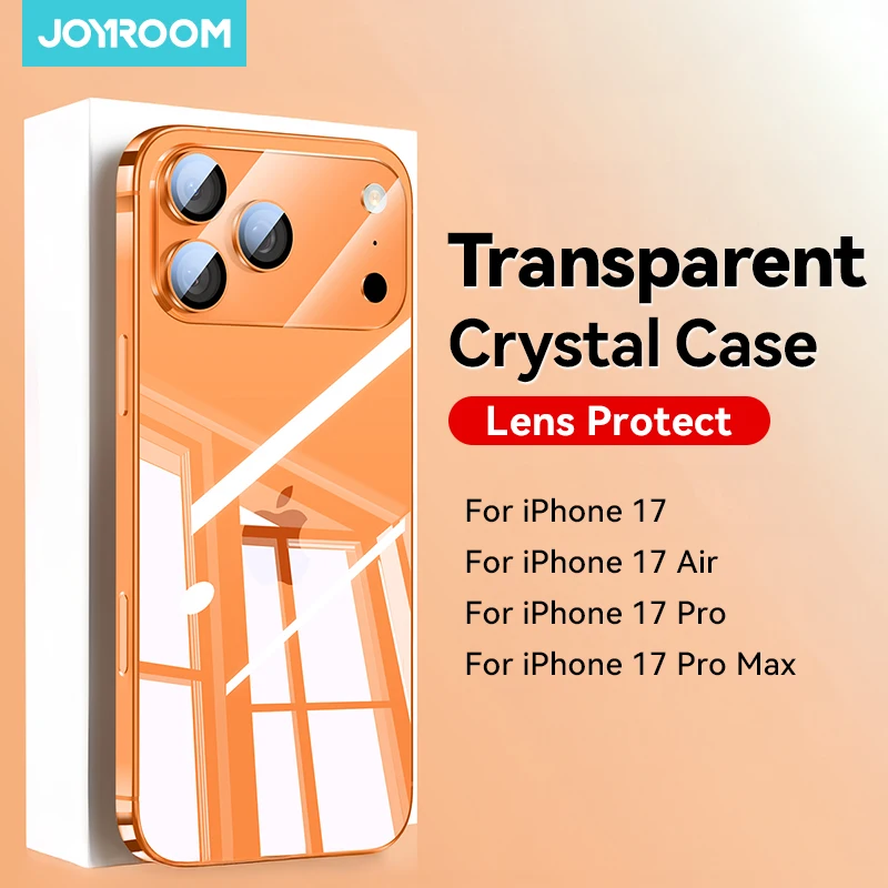 

Прозрачный чехол Joyroom для iPhone 17 Pro Max, прозрачный чехол с защитой от падения, не желтеющий, противоударный, ультратонкий, защита экрана