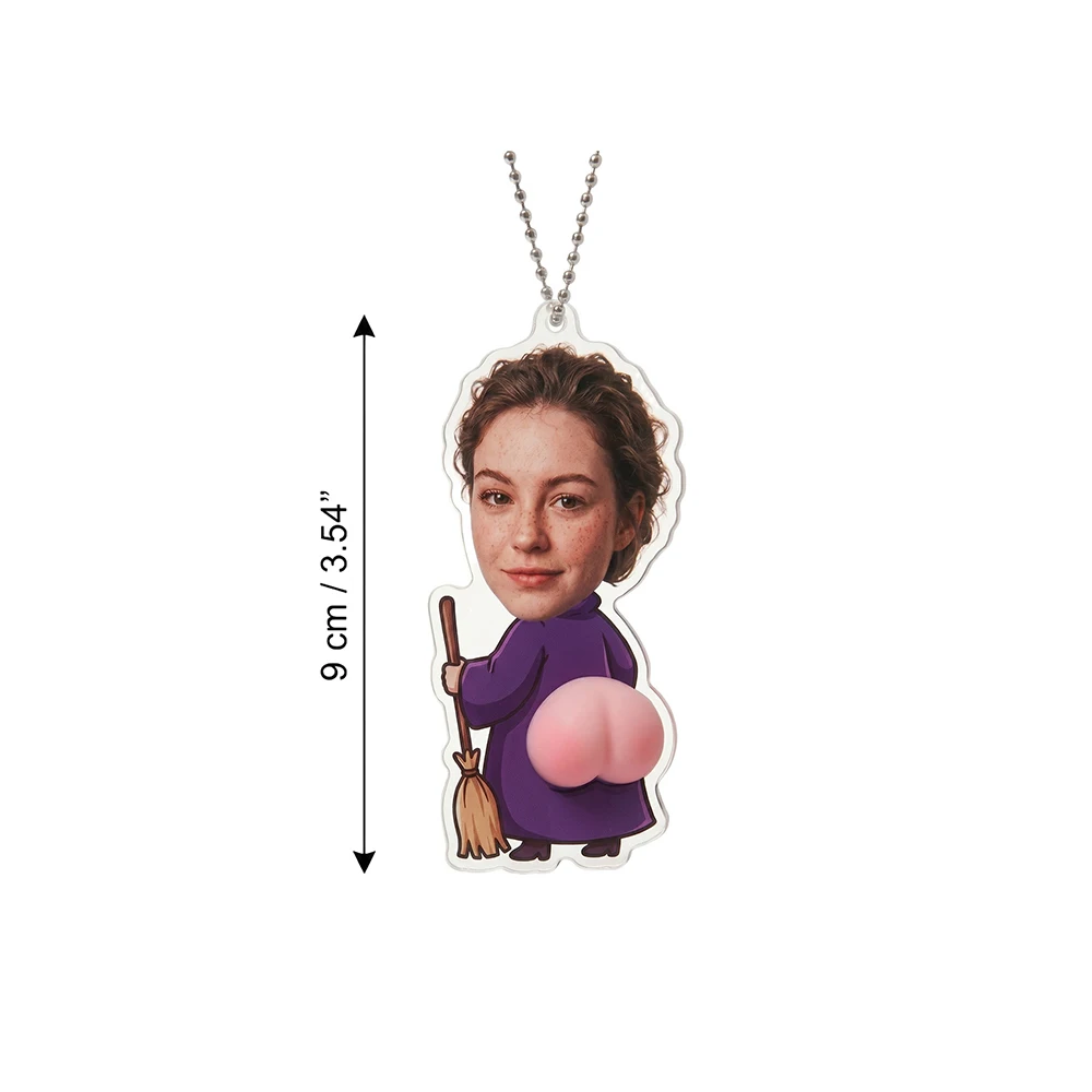 1pc Custom Photo Butt Keychain,Cute Fantasy Cartoon Keychain,Unique Silicone Butt Design,Backpack Decoration,Key Organizer