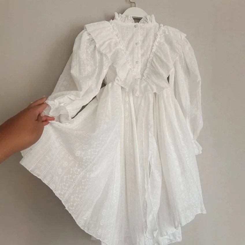 2026 Russian Spring and Autumn Girls Lolita Dress Lace Embroidered Cotton French Palace Style Dress