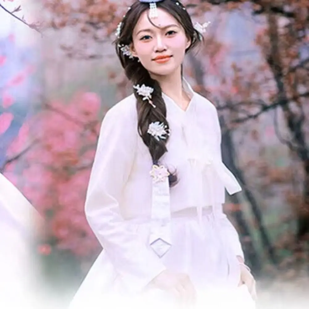 

Подарочная корейская повязка на голову с цветами, традиционная корейская лента для волос в стиле ханбок, заколка для волос, головной убор для сценических танцев, для девочек