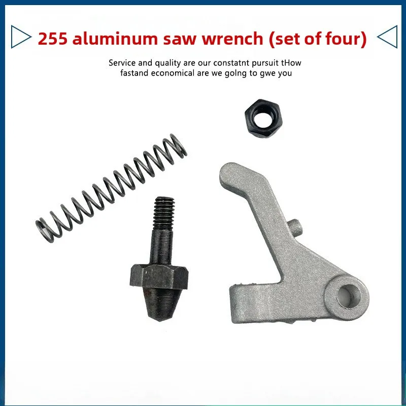 Chop Saw Clamp Lever Repair Kit, 4-Piece Saw Machine Locking Wrench Set with Spring Screw Nut, Miter Saw Replacement Spare Part