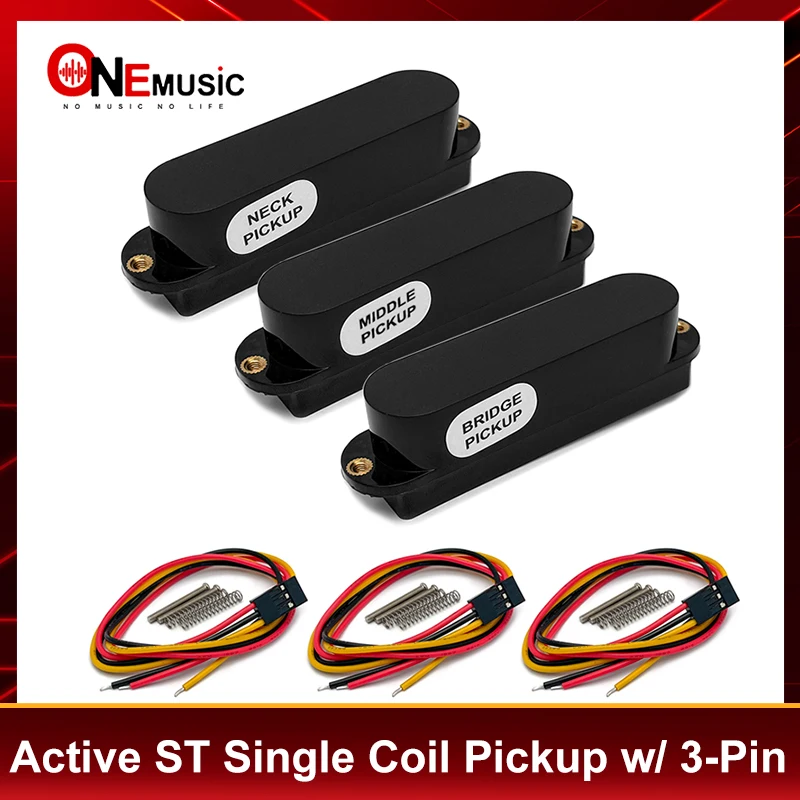 Active ST Single Coil Pickup SSS Pickup for 6 String Electric Guitar Ceramic Magnet 3-Pin & PLay Positive Pickup Guitar Parts