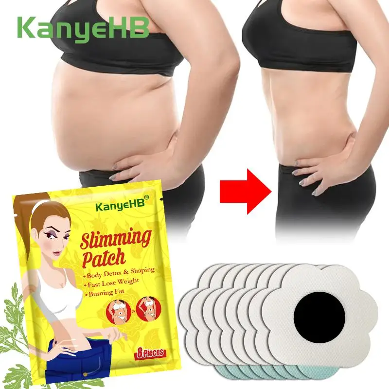 8Pcs=1Bag Slimming Patch Detox Weight Loss Sticker Navel Stick Herbal Medicine Slim Fat Burning Thin Body Belly Fat Burner W012