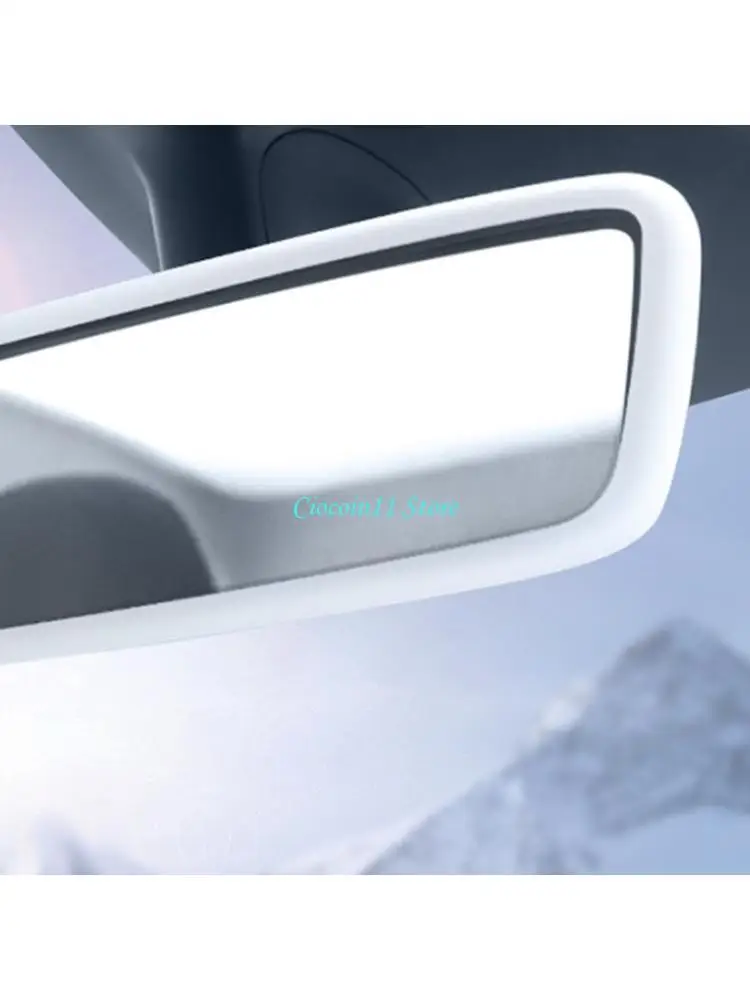 Y1UB Car Rearview Mirror Frame Protective case Soft Silicone Cover Scratch Resistant Easy On