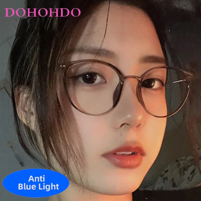 

Classic Round Frame Rice Nail Decorate Anti-Blue Light Computer Women Men Glasses Brand Designer Optical Reading Eyewear Lentes