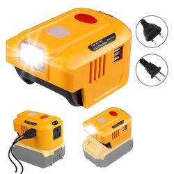 150W Power Supply Inverter for Dewalt 20V 18V Lithium Battery Portable Power Station 200Lumen LED Light DC 20V To AC 110V/220V