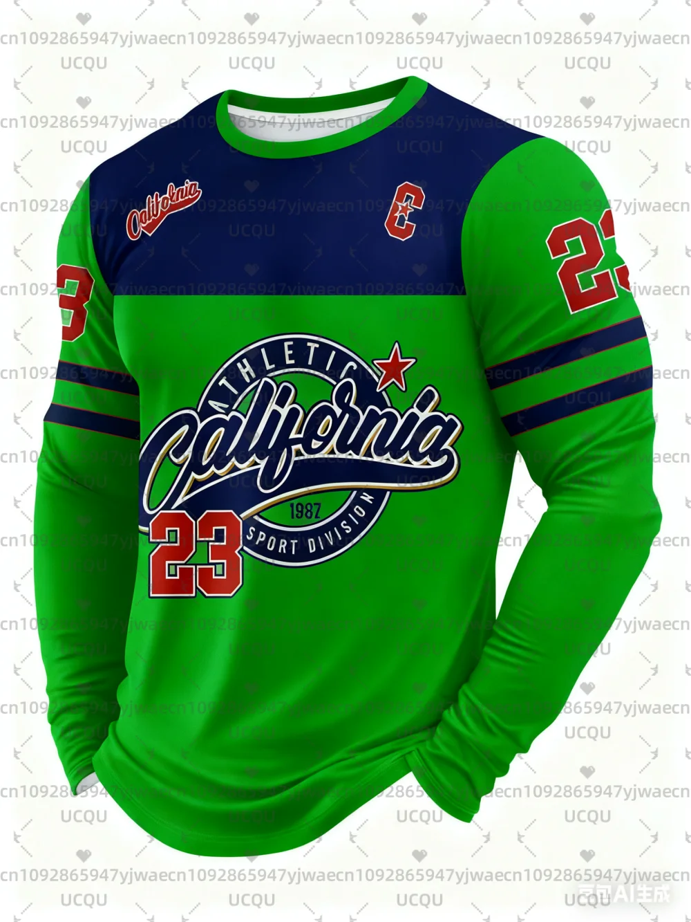 الرجال كاليفورنيا NO.23 الجرافيك تي شيرت بلوزة كاجوال الخريف الأنشطة الخارجية المرأة كم طويل قمم تي شيرت