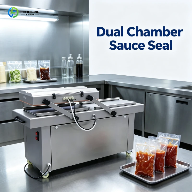 Double Chamber Vacuum Sealer Multifunctional Packaging Machine with Variable Size for Grocery Deli Catering Wholesale Supplies