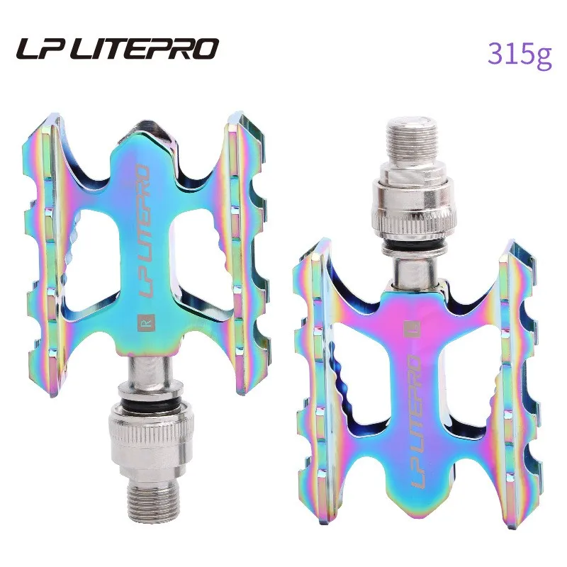 Litepro Folding Bike Platform Pedal Ultra-light  Aluminum Alloy Bilateral Quick Release Pedals for Brompton Bike Accessories