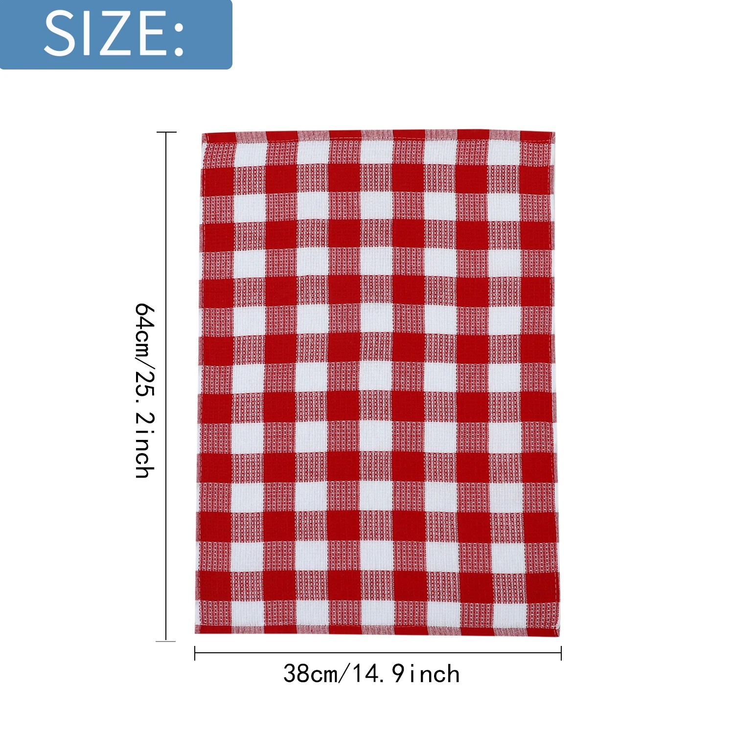 Waffle Weave Plaid Dish Cloths Super Absorbent Kitchen Dish Towels Quick Drying Cotton Dishcloth for Drying and Washing Dishes