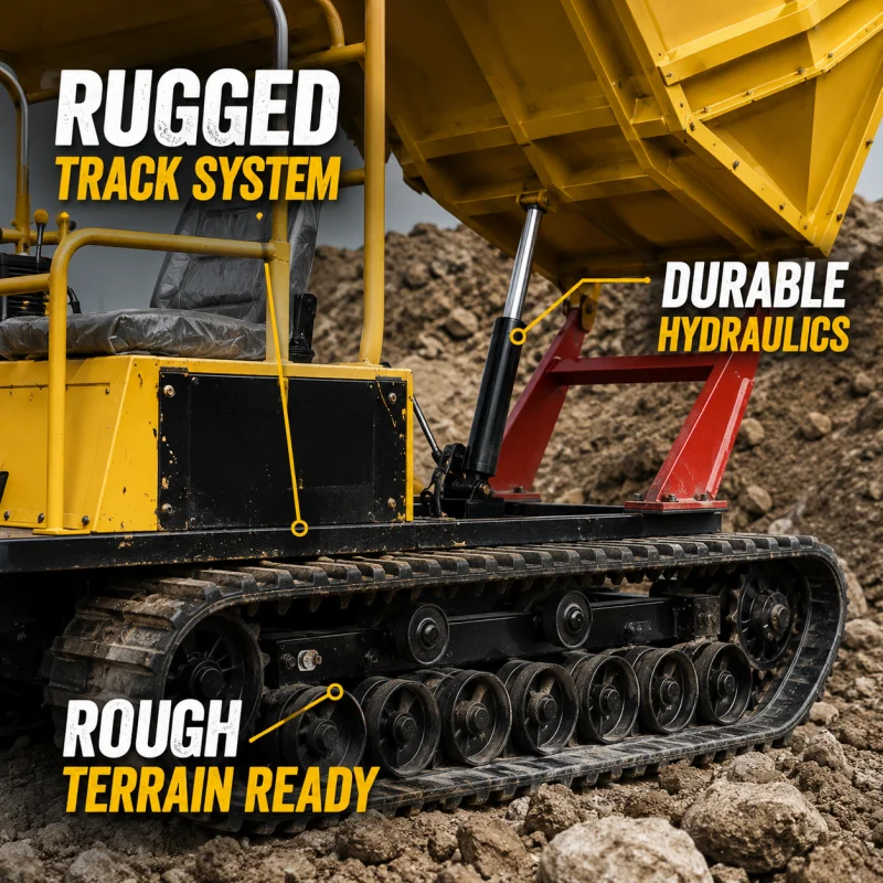 Hydraulic Tipping System Crawler Dumper For Orchard Farm Transport For Stable Slope Operations Source Factory Direct Sale
