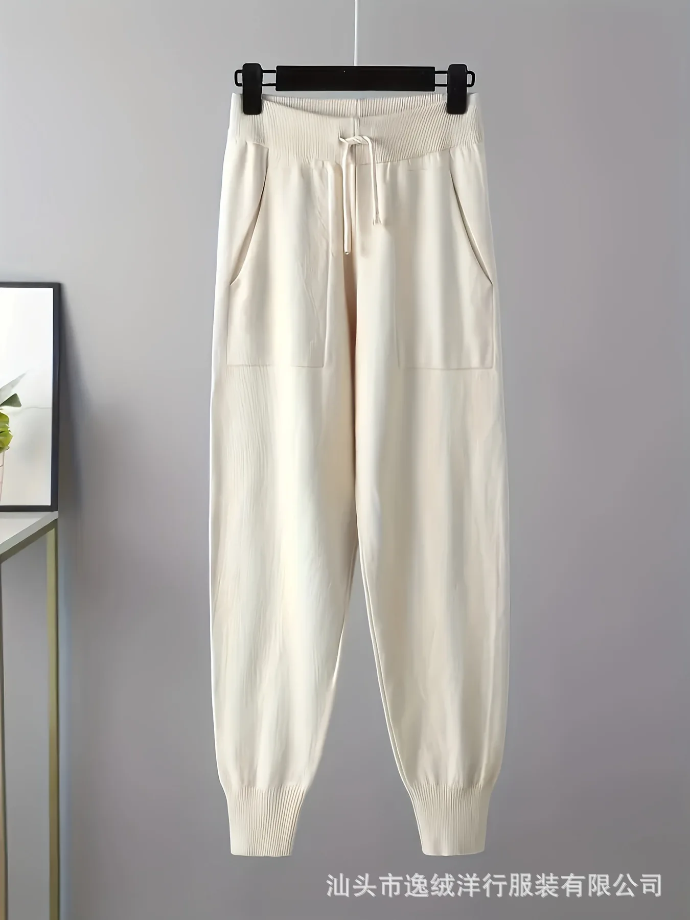 2026 Herbst Winter Damen V-Ausschnitt Strick-Zweiteiler Weicher Pullover Hochgeschnittene Strickhose Locker Modisch Täglich Streetwear – Detail 22