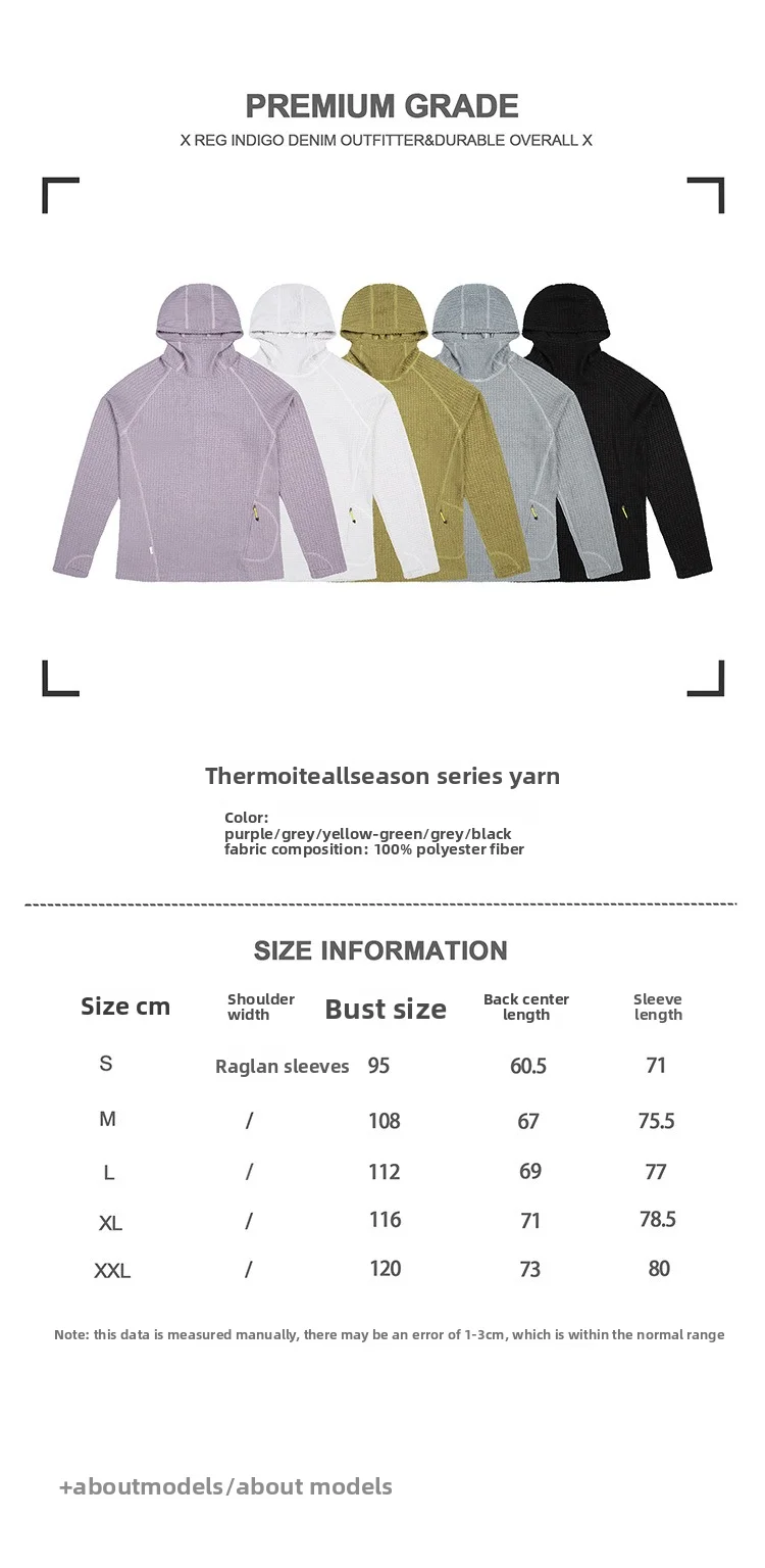 Thermolite Leichtgewichtiger Konstanttemperatur-Wärme-Fleece-Kapuzenpullover mit Air-Fleece-Pullover für Radfahren, Laufen und Sport – Detail 2