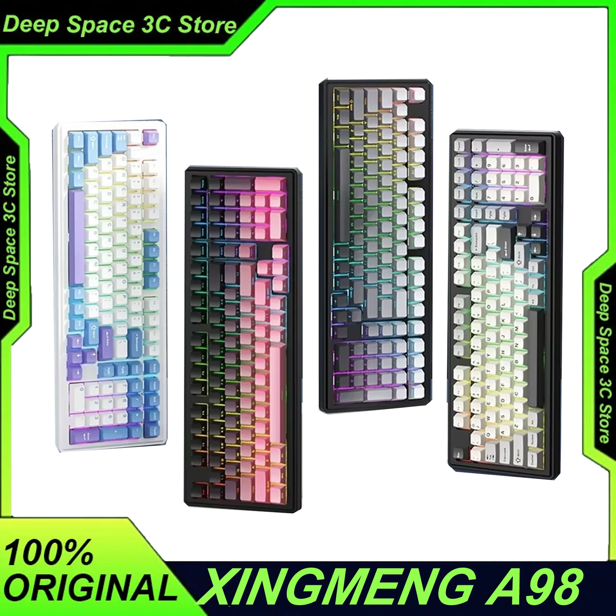 

Technology Xinmeng A98 Mechanical Keyboard Rgb Customized Office Gasket Wireless Three-Mode Bluetooth Hot-Swappable Gaming Kids
