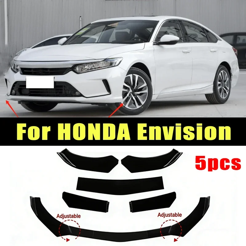 

5Pcs ABS Material Universal Car Front Bumper Separator Bumper Lip Body Kit Duck Lip Separator For HONDA Envision Car Accessories