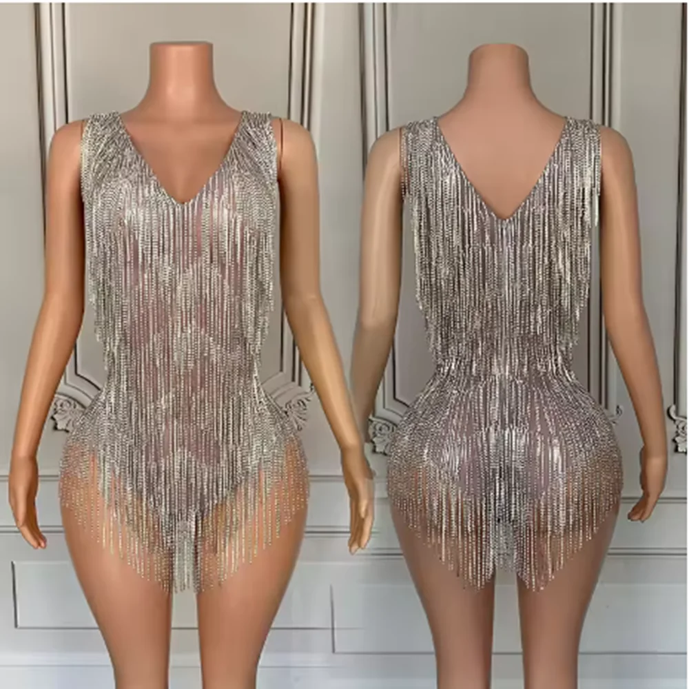 2025 مثير جوجو ملابس رقص بلا أكمام هامش ارتداءها المغني راقصة عرض مسرحي أداء ارتداء ملهى ليلي ملابس الحفلات الهذيان #1