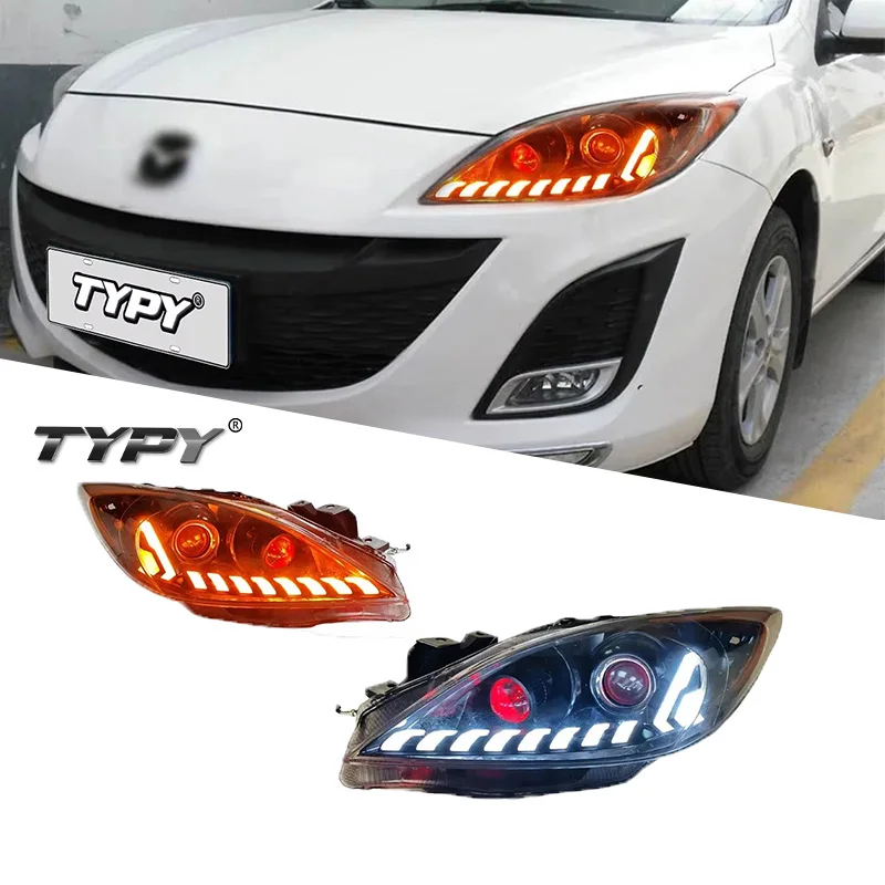 

Автомобильная фара TYPY для Mazda 3, модифицированная для нового DRL, динамический указатель поворота, светодиодная фара, автоаксессуары 2011-2015