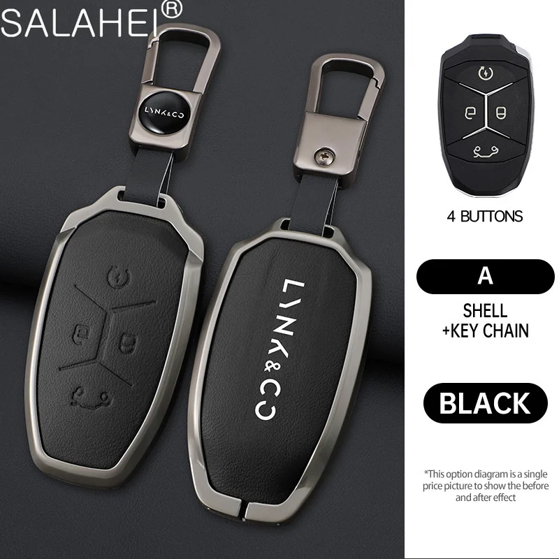 Funda de cuero para llave de coche, carcasa protectora para Lynk&Co 05 06 09 5 6 Lynk Co 05 06 01 02 03, accesorios para llavero de coche