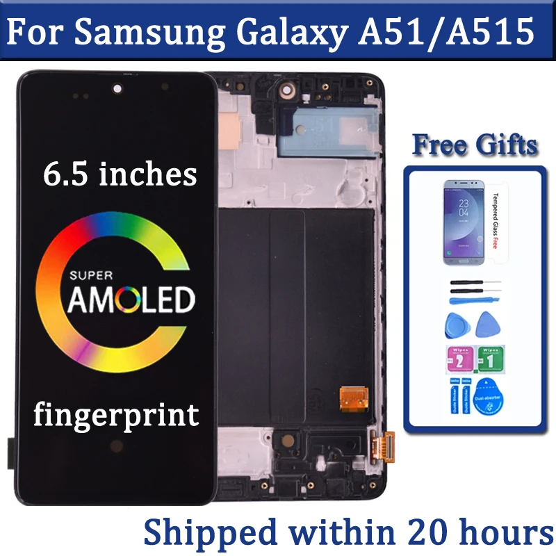 AMOLED For Samsung  A51 Display A515 A515F A515F/DS A515FD LCD Screen Touch Digitizer Assembly Replace