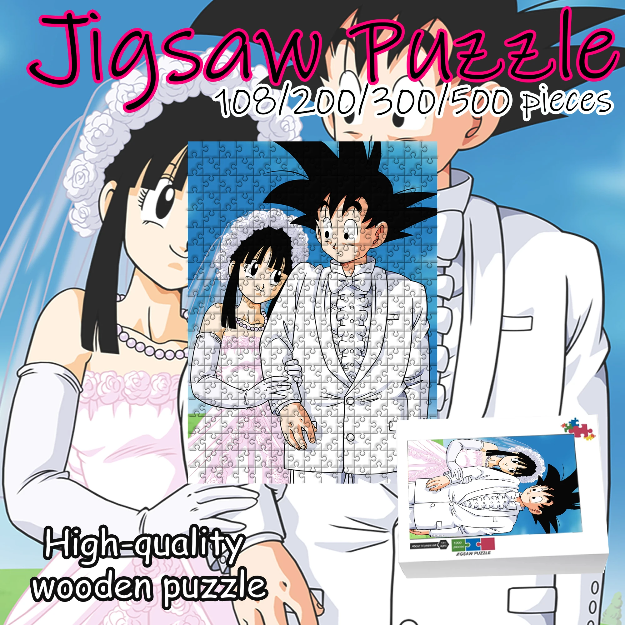 

Dragon Ball Goku Super Saiyan Jigsaw Puzzle 108/200/300/500/1000 Pieces Wooden Puzzle High Quality Gift Fun Birthday gift