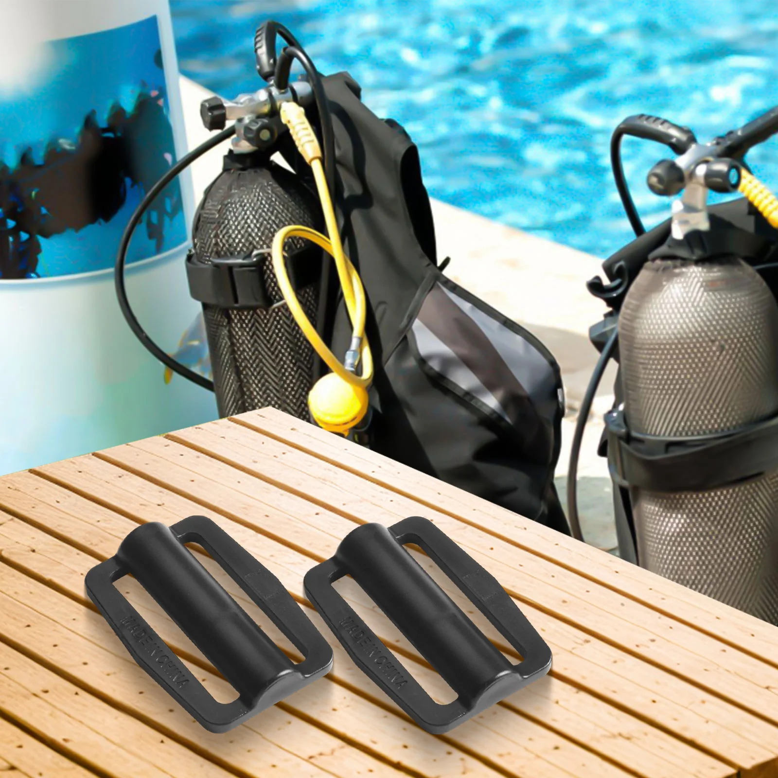 Adjustable Diving Buckle Webbing Buckle For 5.2cm Webbing Burr-free Design Quick Adjust Feature Suitable For Diving Diving Gear