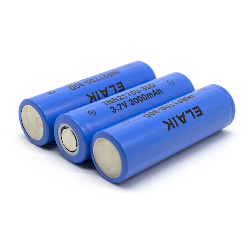 INR21700 3000mAh 3.7V rechargeable lithium-ion battery with low internal resistance and wide application range 30D flat head