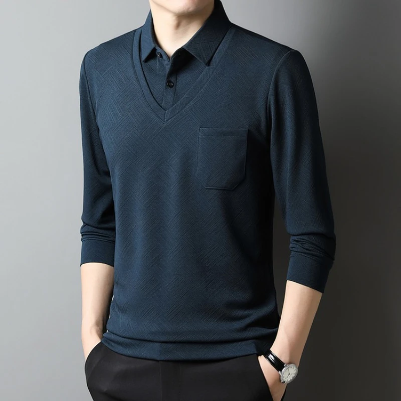 2025 Two Warm Long Sleeved Shirts for Autumn and Winter Men's Vacation