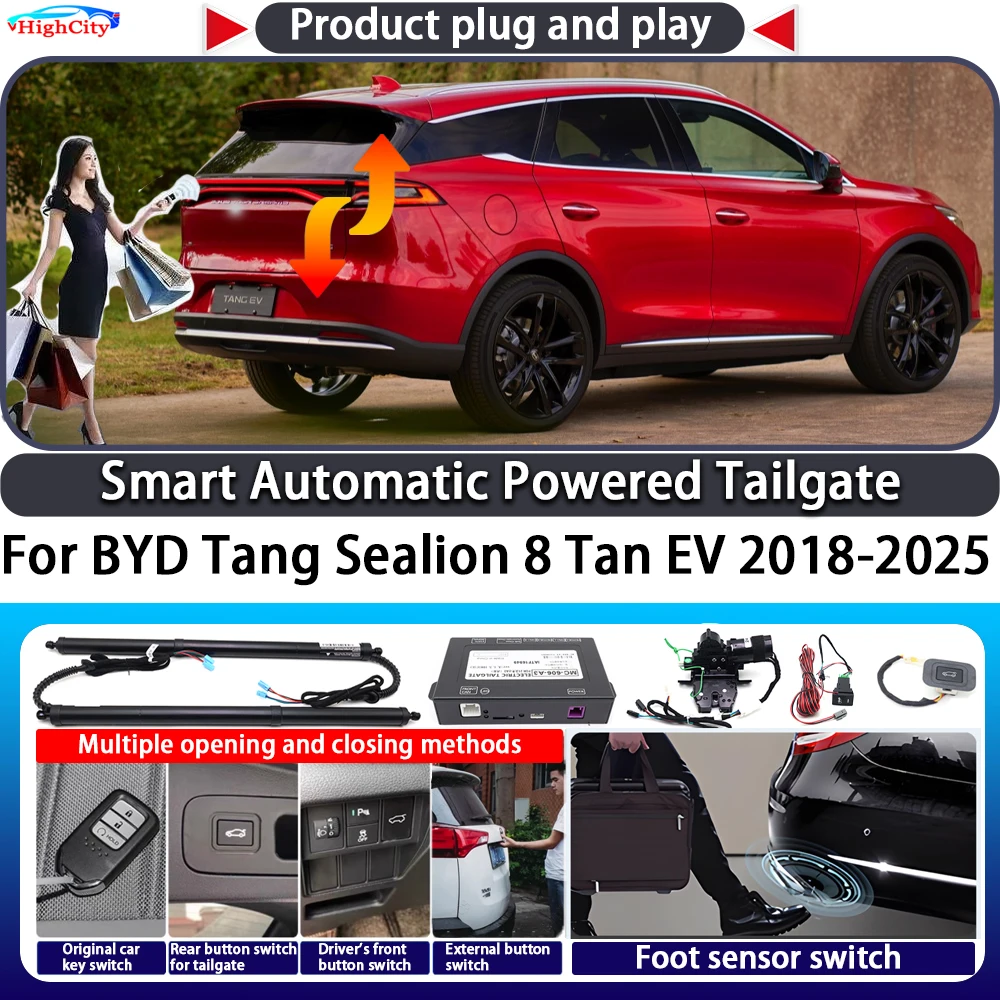 For BYD Tang Sealion 8 Tan EV 2018-2025 OEM Smart Automatic Powered Tailgate Key Control Trunk Lift Kit Electric Power Tailgate