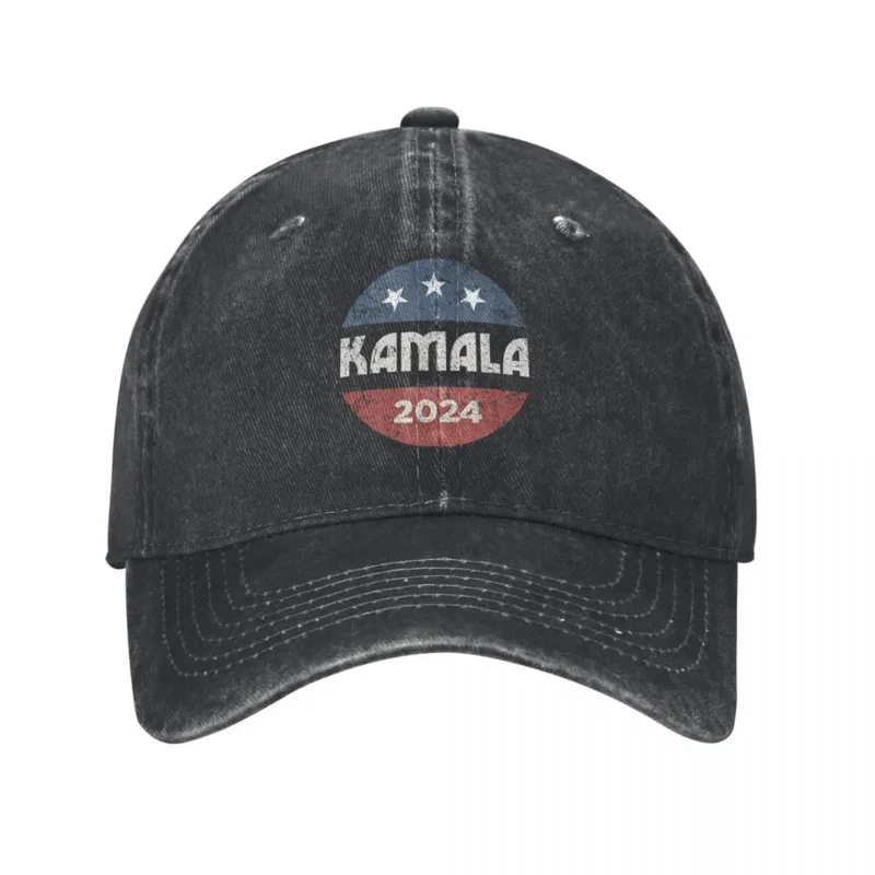 Vintage Kamala Harris 2024 President Campaign Baseball Cap Men Women Distressed Denim Snapback Cap Joe Biden Outdoor Soft Hat