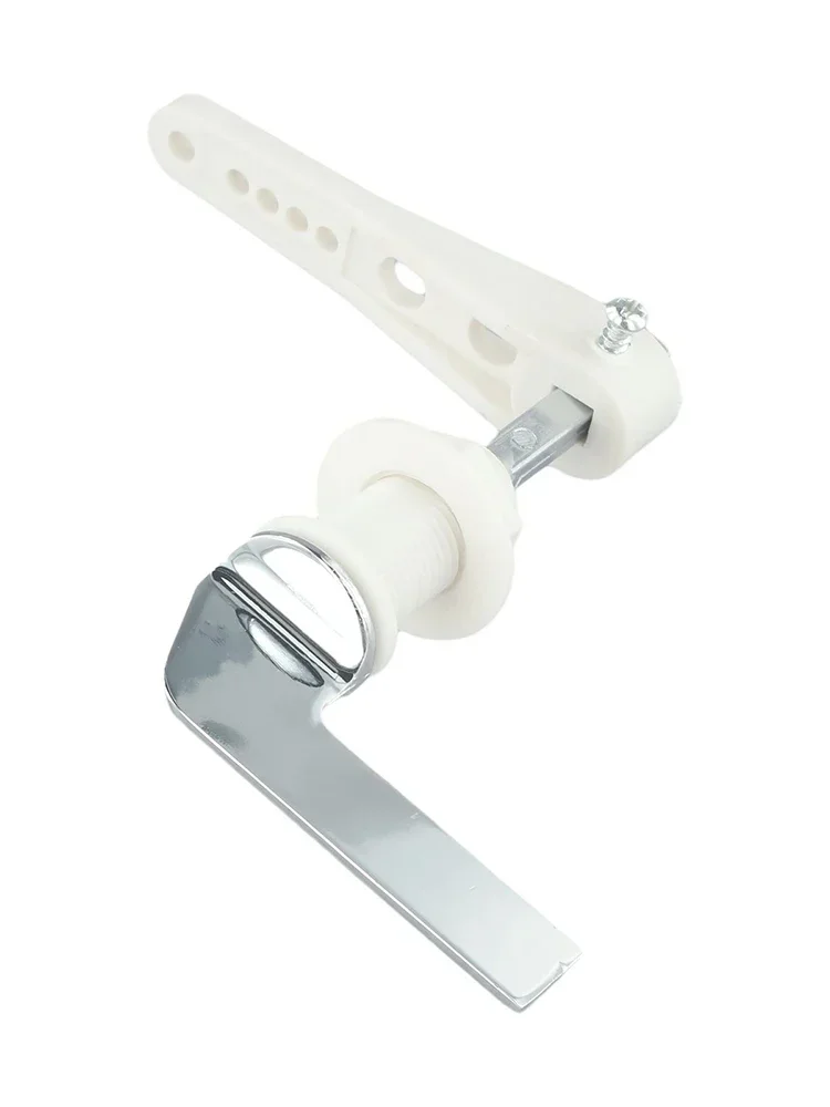 Replacement Toilet Flush Handle Cistern Handle With Screw 10.5cmx9.5cm Attachments Chrome Metal Fittings Silver