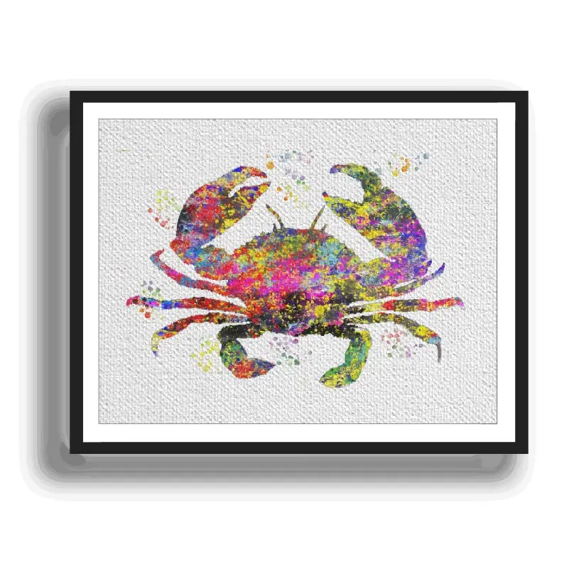 Watercolor Crab Wall Art Canvas Painting Poster Prints Pictures Living Room Home Wall Hanging Sticker Aesthetic Room Decor