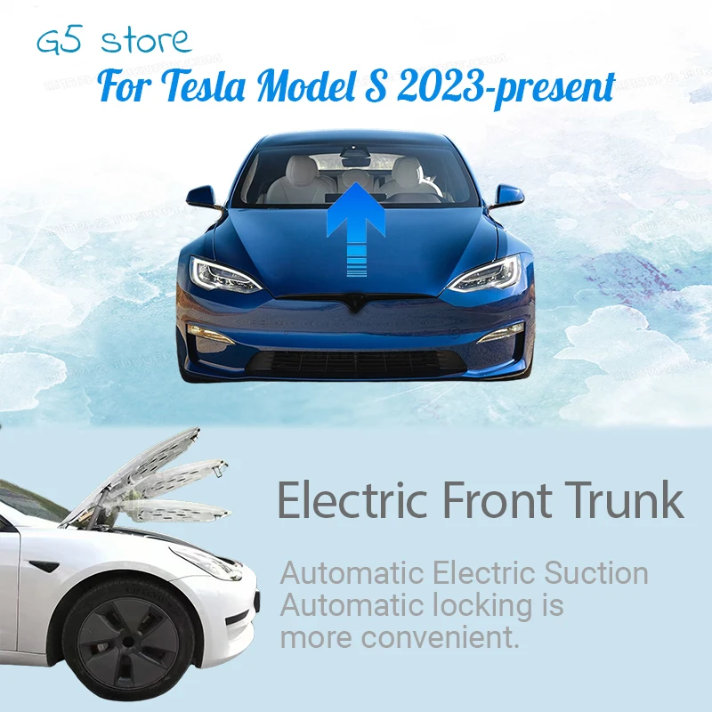 

For Tesla Model S 2023-present Frunk Soft Close System Car Electric Suction Door Power-assisted Closing Door Soft-close Function