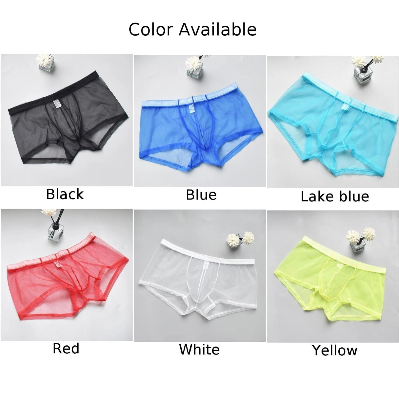 Men Briefs Sexy Underwear Mesh Pouch Panties Hollow Lingeirie Breathables Hombre Gays Sex Stretchshorts