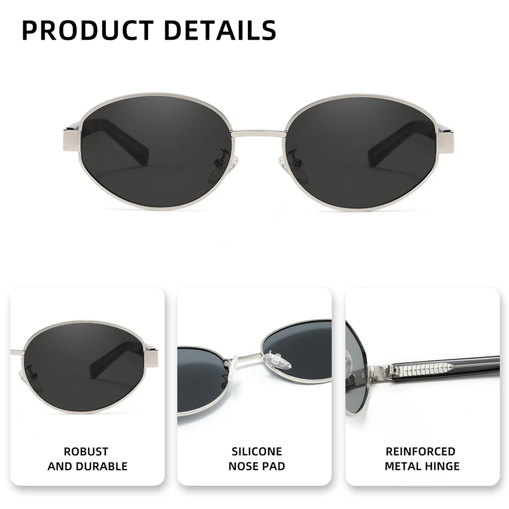 RBsunny العصرية السببية النظارات الشمسية موضة الرجال نظارات نسائية الذكور البيضاوي الإطار السببية الصيد المضادة للوهج القيادة UV400 نظارات #5