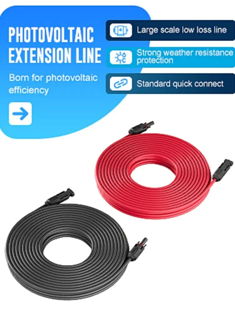 Zonnepaneelkabel Draadverlenging PV-kabel DC-geclassificeerd 1-10 meter 4mm26mm2 1000V / 1500V met zonneconnectoren Stekkers - afbeelding 2
