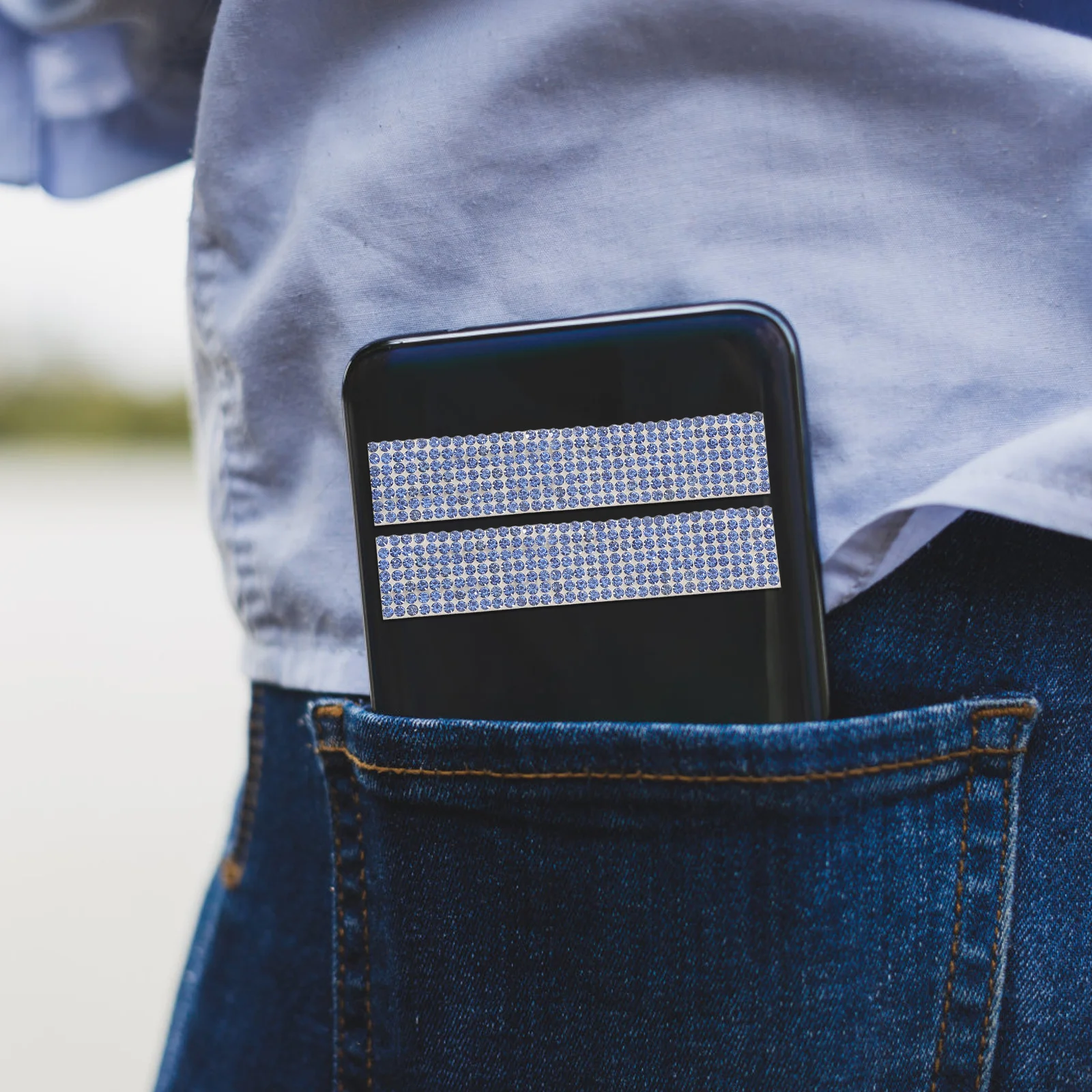 1 rol decoratieve strassstickers zelfklevend Sparkle Craft lint voor telefoonvaas tas kledingaccessoire