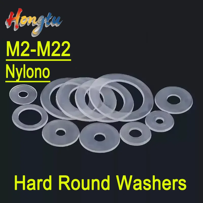 

Nylon Plain Washers (M2-M22) - Plastic Flat/Ultra-Thin Gaskets, Hard Round Washers