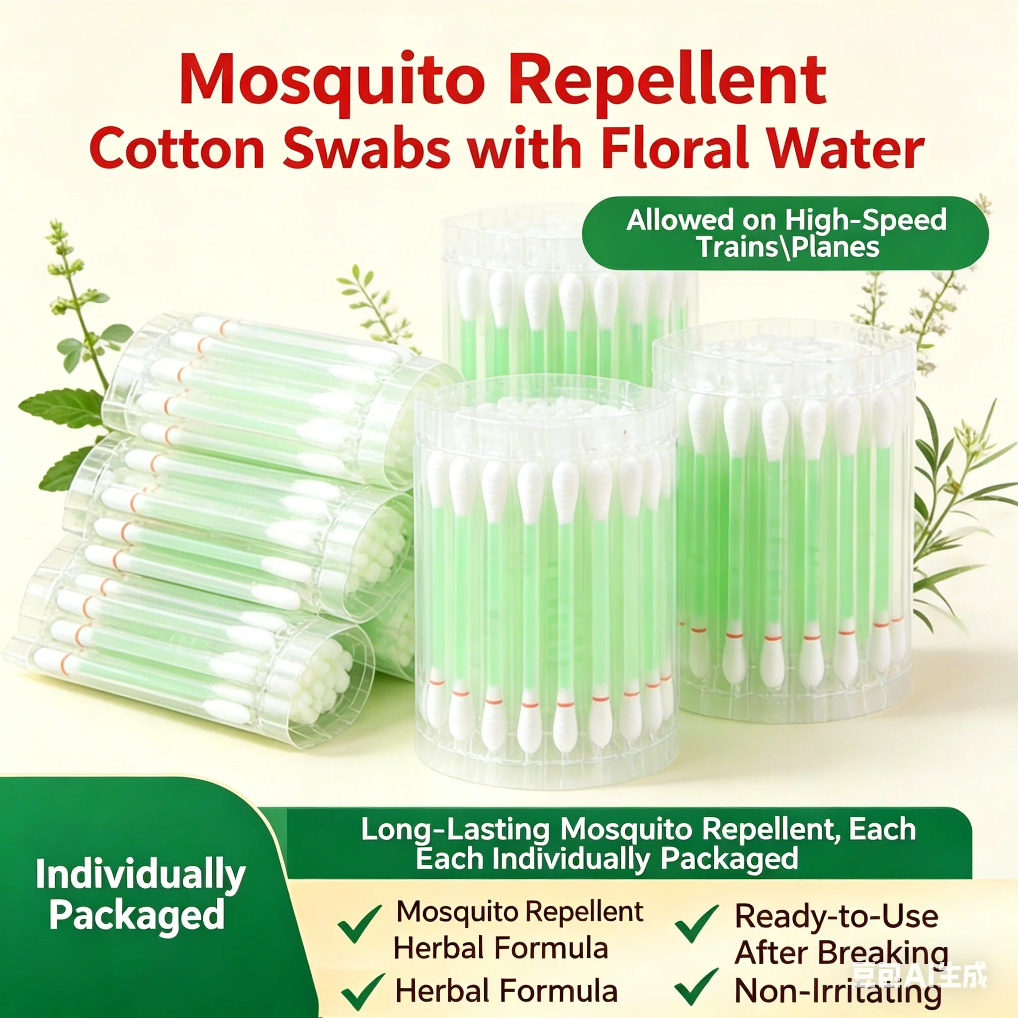 50Pcs Essential Oil Mosquito Repellent Cotton Swabs Sting Relief Disposable Slow Release Outdoor Insect Protection Safe