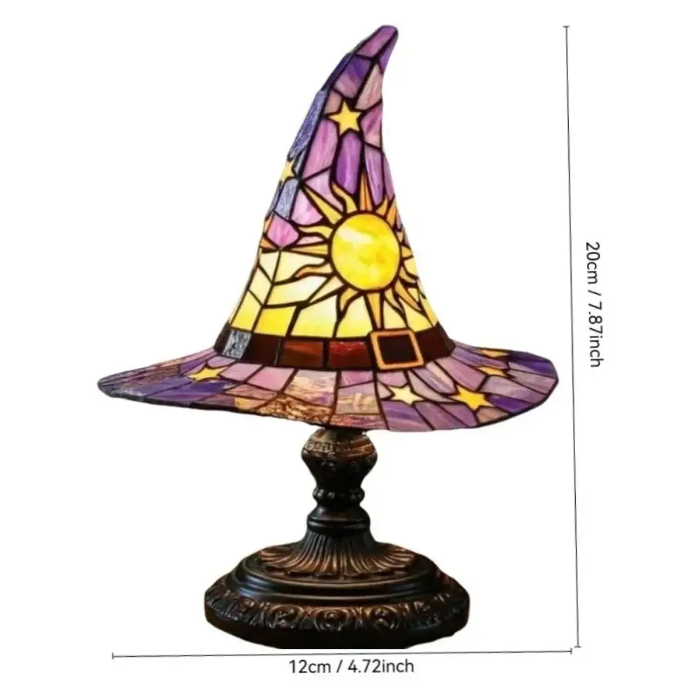 Colorful Witch Hat LED Table Lamp, Handmade Wizard Hat Shape Night Light Ornament ,Creative USB Socket Light Bedroom Decoration