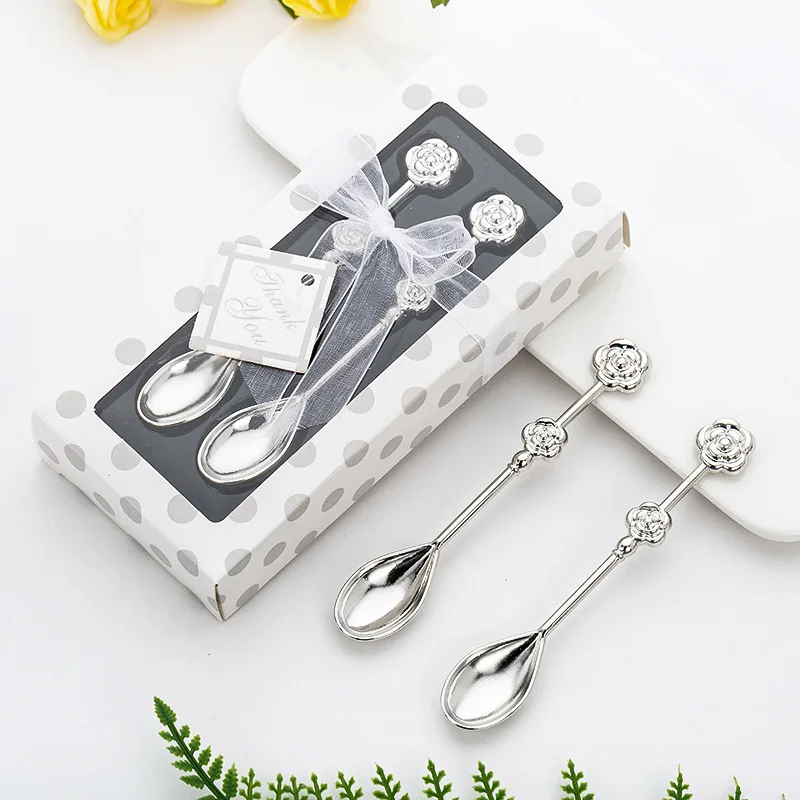 Rose Coffee Spoon for Wedding, Creative Gift, Small, Promotional, Valentine's Day, Exquisite Couple