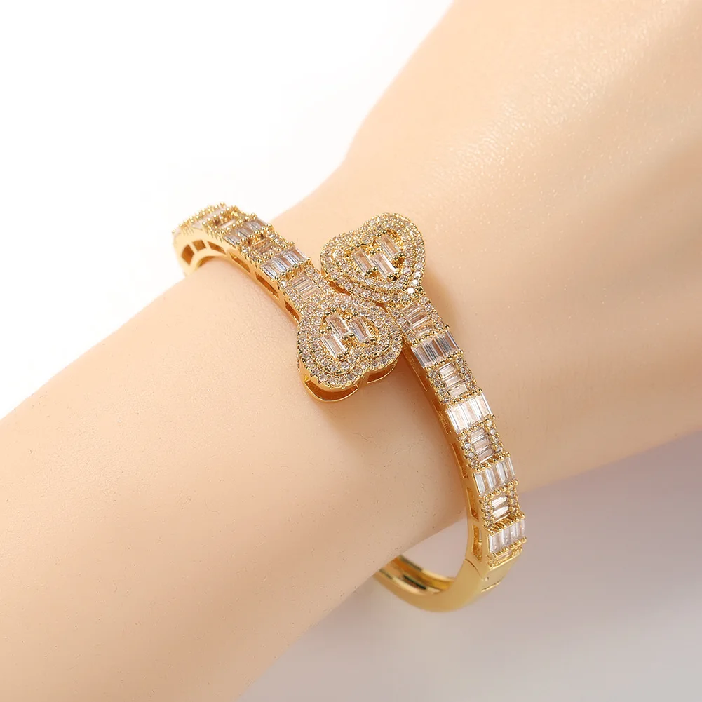 

Роскошный женский браслет Love из чистого золота 24 карата 9999 пробы с бриллиантами