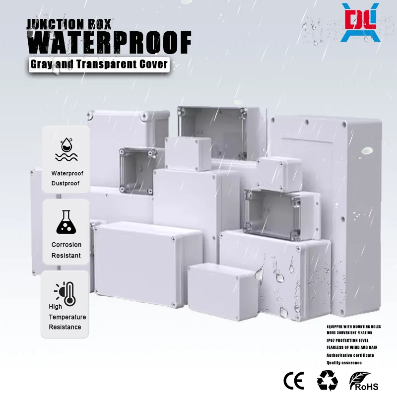 Outdoor Electrical Junction Box, Plastic ABS Junction Box, Waterproof Junction Box, Screw Cable, Custom Enclosure, IP66, F Serie