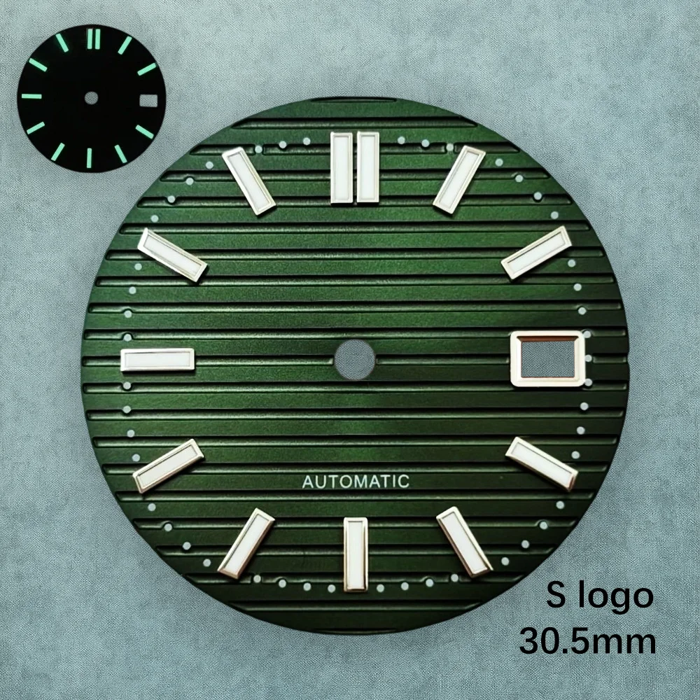 30.5 مللي متر S شعار نوتيلوس الهاتفي صالح NH35 NH36/4R/7S حركة الأخضر مضيئة شريط ساعة تعديل اكسسوارات أدوات إصلاح